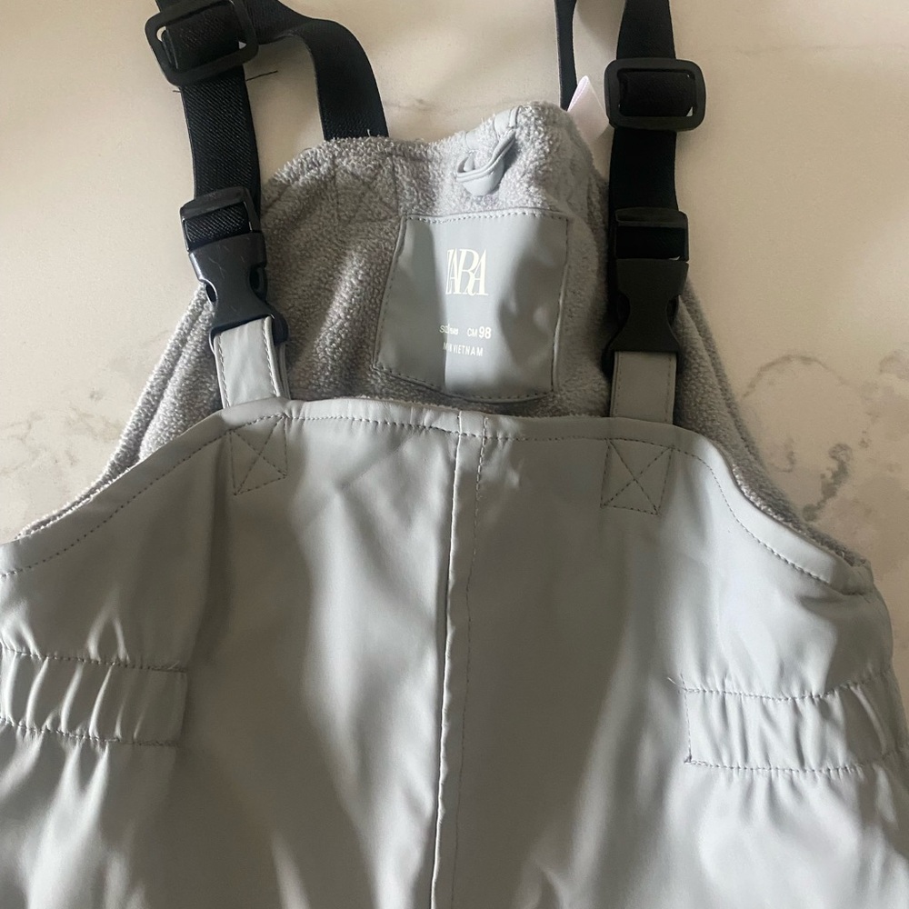 Zara grey rubberized Overalls with fleece lining